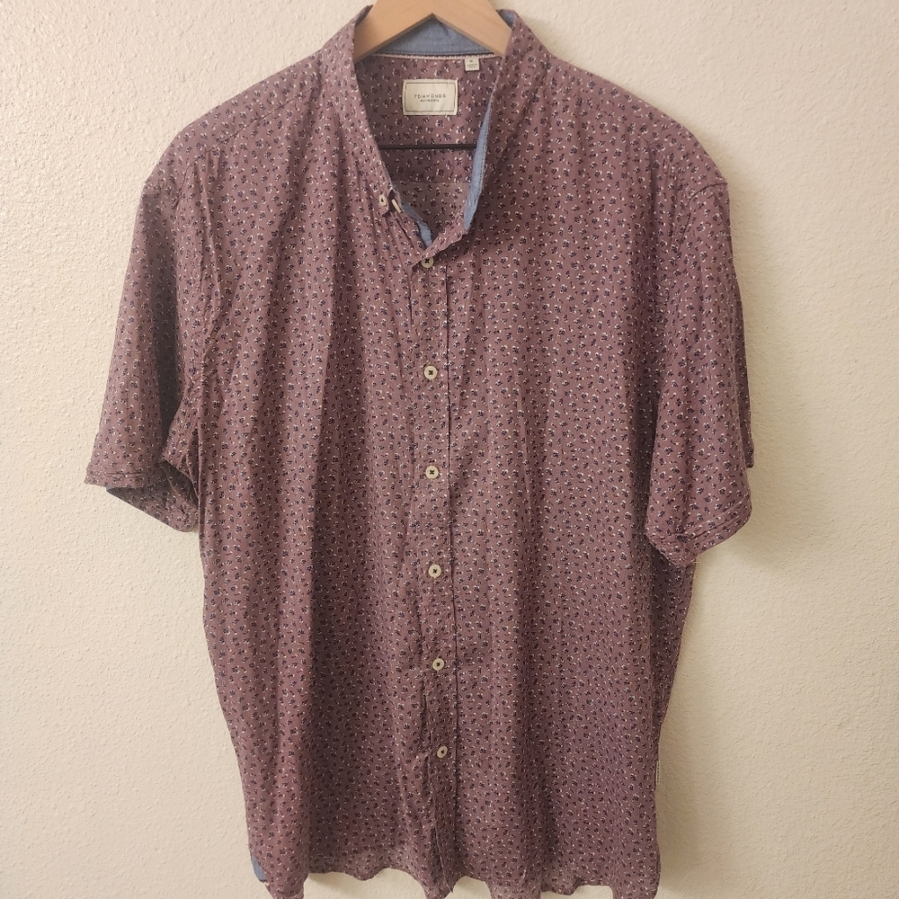 7 Diamonds Fit Spring Splendor Purple Button-down Shirt Mens sz XL